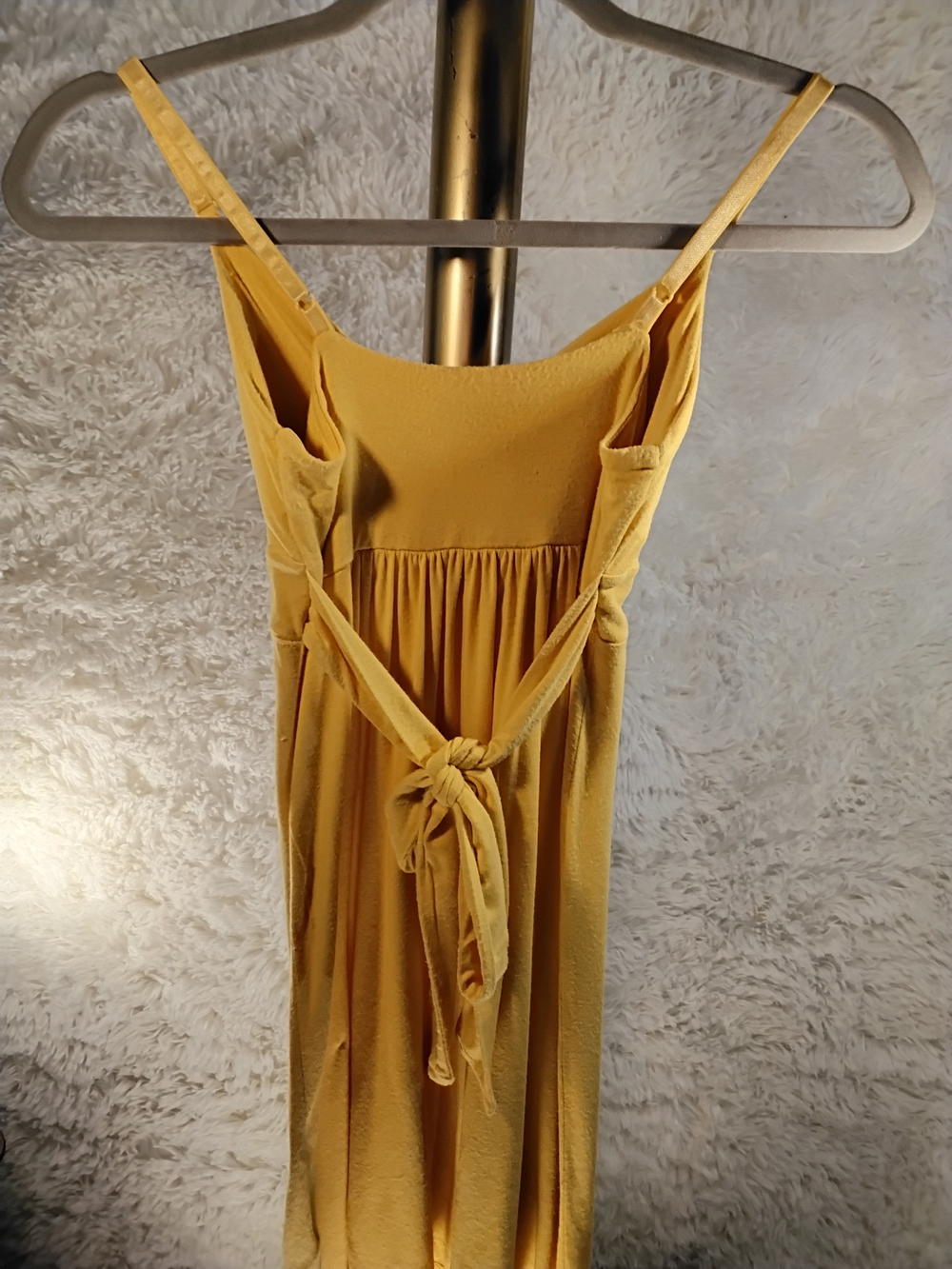 Forever 21 Mustard Yellow Maxi Dress with Tie-Back